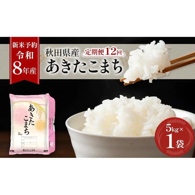 令和8年産 定期便 あきたこまち 5kg 全12回 秋田 米 あきたこまち
