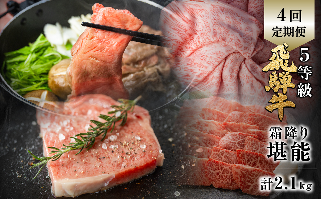 飛騨牛 霜降り堪能 4回定期便 しゃぶしゃぶ ステーキ 焼肉 すき焼き 肉の沖村 牛肉 肉 御中元 熨斗掛け 156000円 Q956