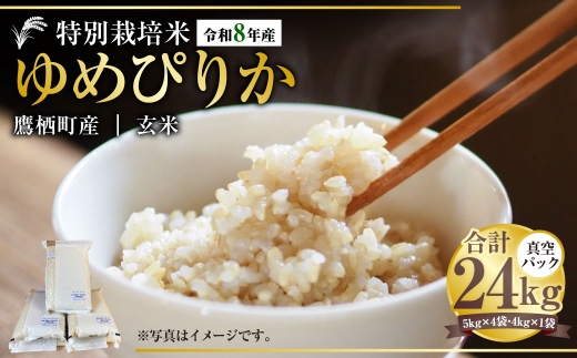【 令和8年産 】 ゆめぴりか （ 玄米 ） 真空パック 約24kg （ 5kg × 4袋、4kg × 1袋 ） 北海道 鷹栖町 たかすタロファーム お米 米 こめ コメ 飯 ご飯 おにぎり ブランド米 ブランド パック