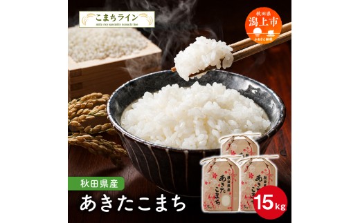 《新米先行予約》【令和8年産】 定番 秋田県産  あきたこまち 15kg 米 一等米 返礼品 こめ コメ 人気 おすすめ 15キロ 人気 おすすめ グルメ 故郷 ふるさと 納税 秋田 潟上市 一人暮らし 【こまちライン】