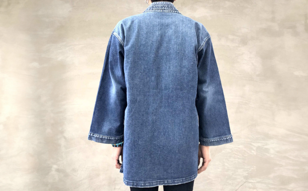 【岡山デニム】“DENTO BLUE”  着物ジャケット [長袖] ／【全3サイズより選択】