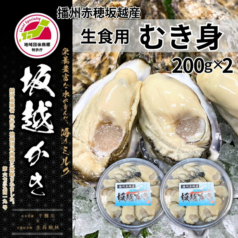 【ふるさと納税】牡蠣 坂越かき 生食用 むき身 200g×2個 (計400g)[ 生牡蠣 冬牡蠣 かき カキ 真牡蠣 ]　お届け：2025年12月上旬～2026年3月中旬