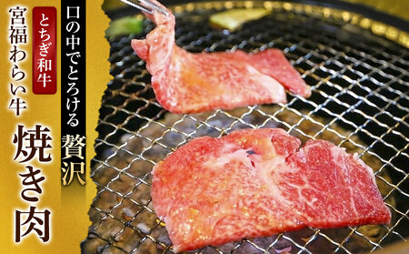 宮福わらい牛（とちぎ和牛） A5 バラ焼き肉　約400g　たれ付