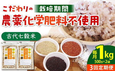 【全3回定期便】古代七穀米500g×2個 HAG008 雑穀米 定期便