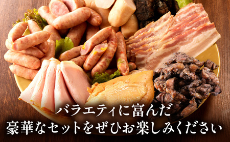 宮崎県産肉加工品バラエティセットA（合計1.27ｋｇ9種類） ハム 粗挽 ウィンナー 炭火焼 ロースハム ベーコン セット