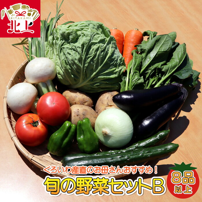 【ふるさと納税】くろいわ産直のお母さんおすすめ！ 旬の野菜セットB（8品以上）産直 直送 野菜 根菜 山菜 新鮮 フレッシュ旬の野菜 採れたて 岩手県産 北上産 黒岩産 黒岩産地直売所 あすの黒岩を築く会