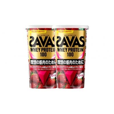 ふるさと納税 倉敷市 明治 ザバス ホエイプロテイン100 ストロベリー【280g 2個】 SAVAS プロテイン