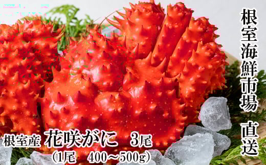 B-14122 【北海道根室産】花咲ガニ400～500g×3尾