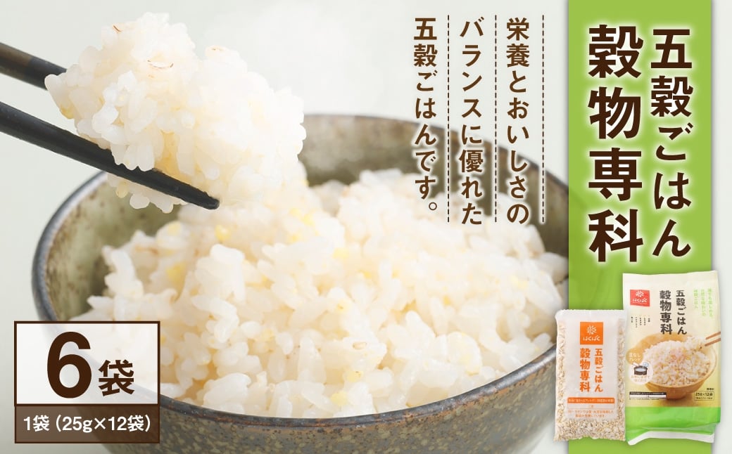 
                  五穀ごはん穀物専科 6袋 雑穀 雑穀米 コメ 米 国産 ご飯 ごはん 雑穀ごはん 五穀ごはん 五穀
                