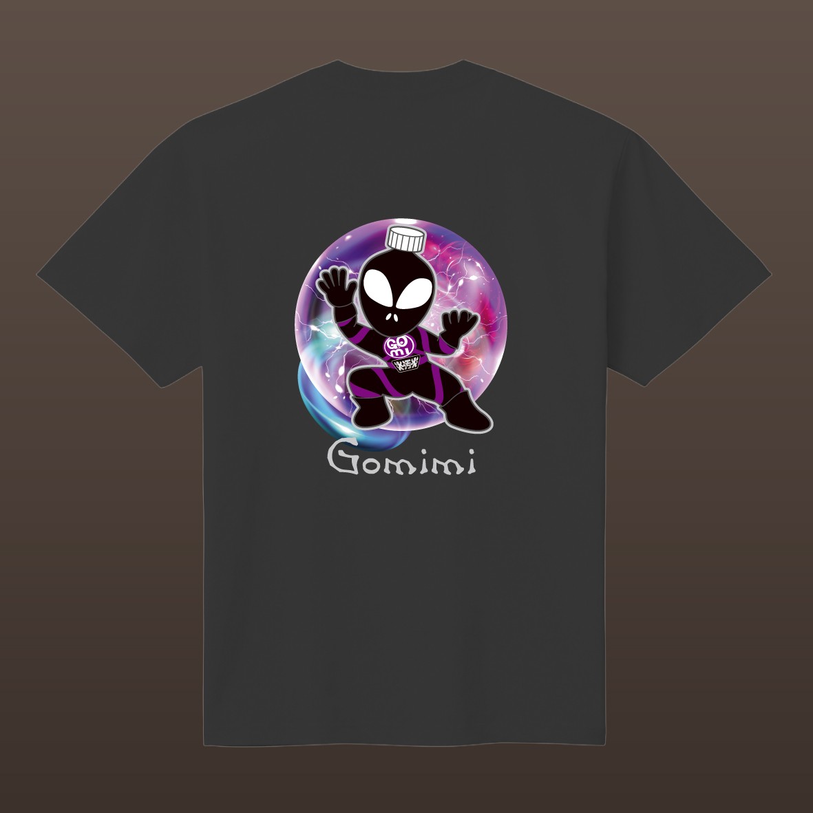 
                  Tシャツ プリント オリジナル 選べるサイズ ゴミミー 片面 Tシャツ 半袖 120 S M L XL サイズ ブラック 黒 1枚   ティーシャツ 御当地キャラ 株式会社明新社 奈良県 奈良市
                