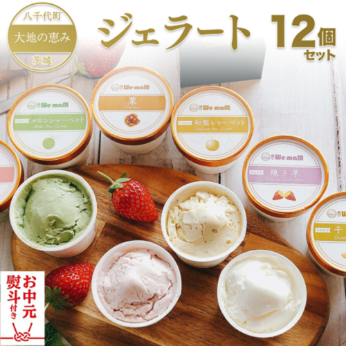 【お中元熨斗付き】八千代町 大地の恵み ジェラート 12個 セット アイス ソルベ スイーツ デザート 詰め合わせ 詰合せ ふるさと納税 10000円 特製 [AU092yac]