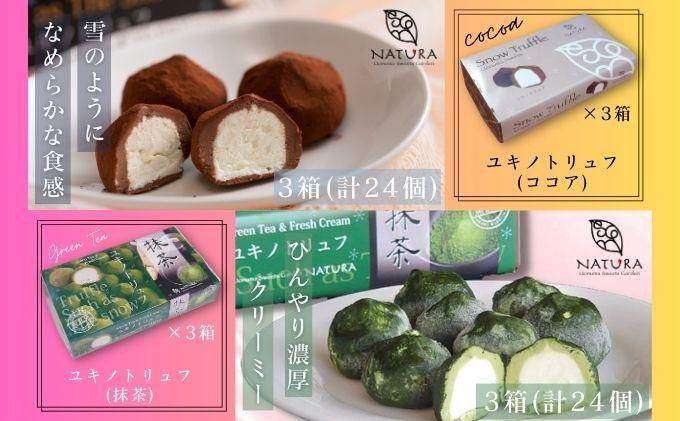 
チョコレート ショコラトリュフ ココア 抹茶 スイーツ 生洋菓子 新潟県 南魚沼市 ナトゥーラ 濃厚ひんやり ユキノトリュフ 計6箱
