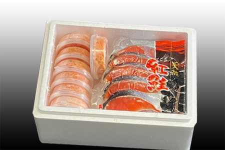 いくら醤油漬け100g×7P、紅鮭5切×7P D-36021