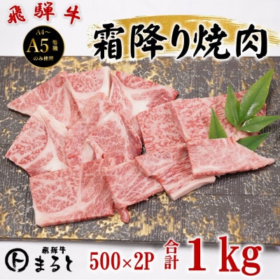飛騨牛霜降り焼き肉牛脂付き　500g×2パック　(合計1kg)【配送不可地域：離島】
