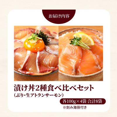 ふるさと納税 延岡市 延岡産活〆ブリと生サーモンの海鮮丼/2種食べ比べセット(8パック入り) |  | 01