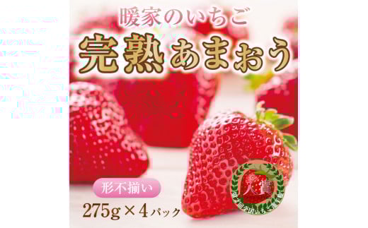 【ふるさと納税】暖家のいちご 完熟あまおう 4パック(形不揃い) A4 [a6407] 社会福祉法人猪位金福祉会 暖家の丘 ※配送不可：北海道・沖縄・離島【返礼品】添田町 ふるさと納税