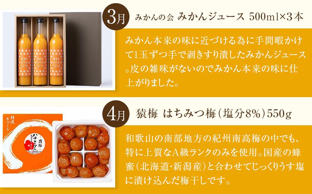 全6回 有田川町から贅沢定期便（1月～6月発送）フルーツ うなぎ スイーツ 梅干し など  ARD10_イメージ3
