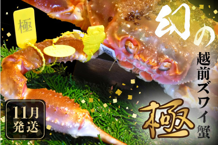 【先行予約】≪茹で≫特上 越前ズワイ蟹 『極』 1杯 ※活状態で1.5kg以上 【11月発送分 各月数量限定】【越前ガニ 越前がに 越前ズワイガニ ズワイガニ ずわい ボイルガニ 幻のかに 冬の味覚 特級 高級 丸ごと】 [W-1603_11]