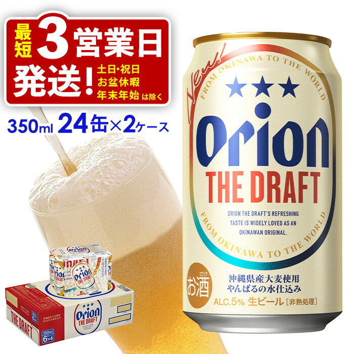 【ふるさと納税】オリオン ザ・ドラフト　350ml缶・24本×2ケース【オリオンビール】 アルコール キャンプ オリオン ビール 1ケース 350ml 訳あり 飲みごたえ お酒 缶ビール 地ビール 24本 バーベキュー 箱買い まとめ買い 度数 5％ 送料無料 沖縄県 北中城村