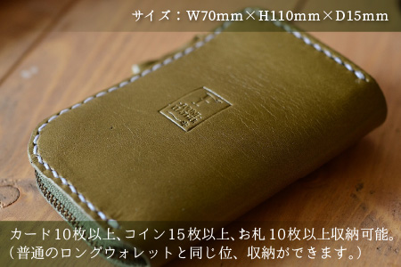 ミニウォレット -Pocket- (オリーブグリーン) 牛革 財布 [B-02700204] [BFAJ005]