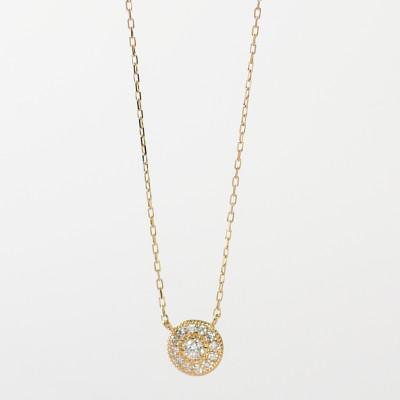 ふるさと納税 大津市 【18金 ラボダイヤネックレス 0.093ct】40cm メレデザインペンダント 大人アクセ K18