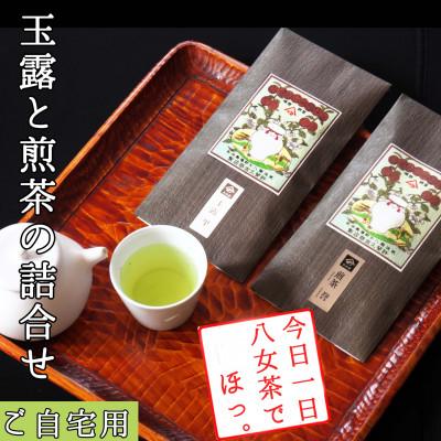 ふるさと納税 筑前町 【八女茶　江戸宝永年間創業】14代目オススメの玉露と煎茶2本セット(ご自宅用)