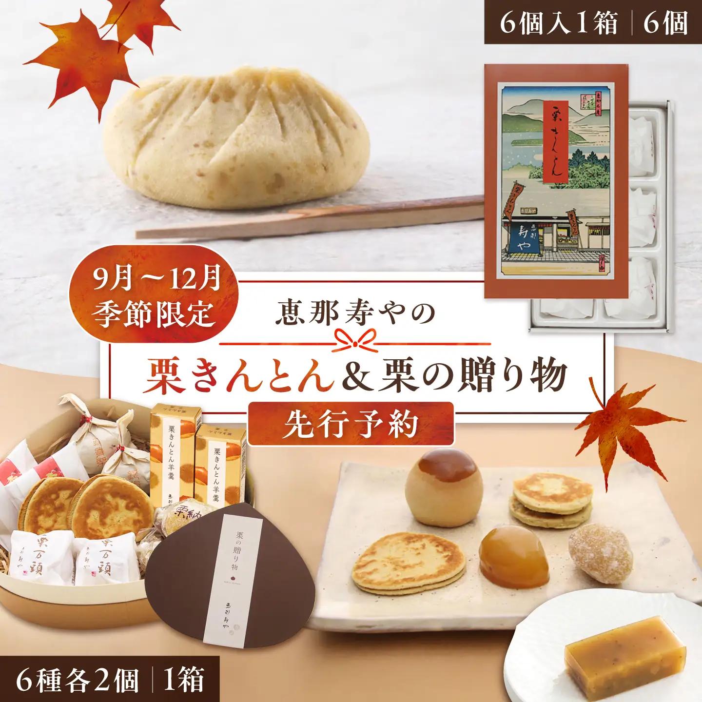 【先行予約】【着日指定可】 栗きんとん6個入りと栗の贈り物6種 / 恵那市 / 恵那寿や [AUAS011]