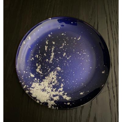 ふるさと納税 海南市 フラットプレートS　マジョ銀箔ブルー