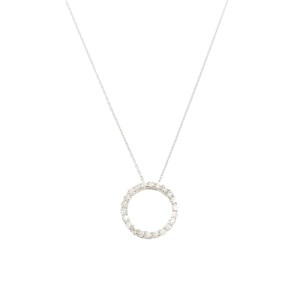 プラチナ製 ハート＆キューピッドダイヤ 0.3ct サークル リバーシブル ネックレス 【1468749】