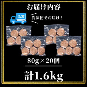 ハンバーグ 20個 合い挽き 阿波牛使用 ハンバーグ
