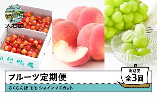 
                  【先行予約】 フルーツ定期便 全3回 さくらんぼ 佐藤錦 もも 白桃 ぶどう シャインマスカット  ns-ftshs3 ※沖縄・離島への配送不可
                