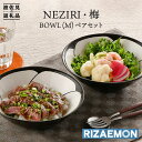 【ふるさと納税】【波佐見焼】NEZIRI・梅 BOWL（M）ペア ボウル カップ 食器 食器 皿 【利左エ門窯】 [QB39]