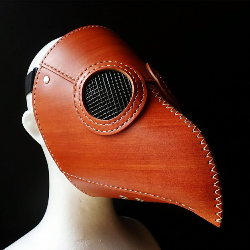 【ふるさと納税】長濱レザー ペストマスク 滋賀県長浜市/MATCH Leather Works[AQAI014] ] 革 レザー 牛ヌメ革 ペスト マスク