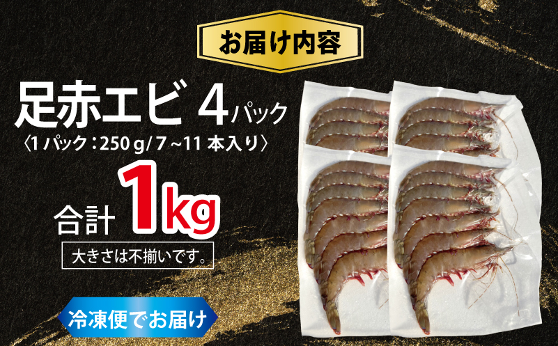 足赤エビ 1kg【国産 えび 天然 ぷりぷり 海鮮 水揚げ 生食可】