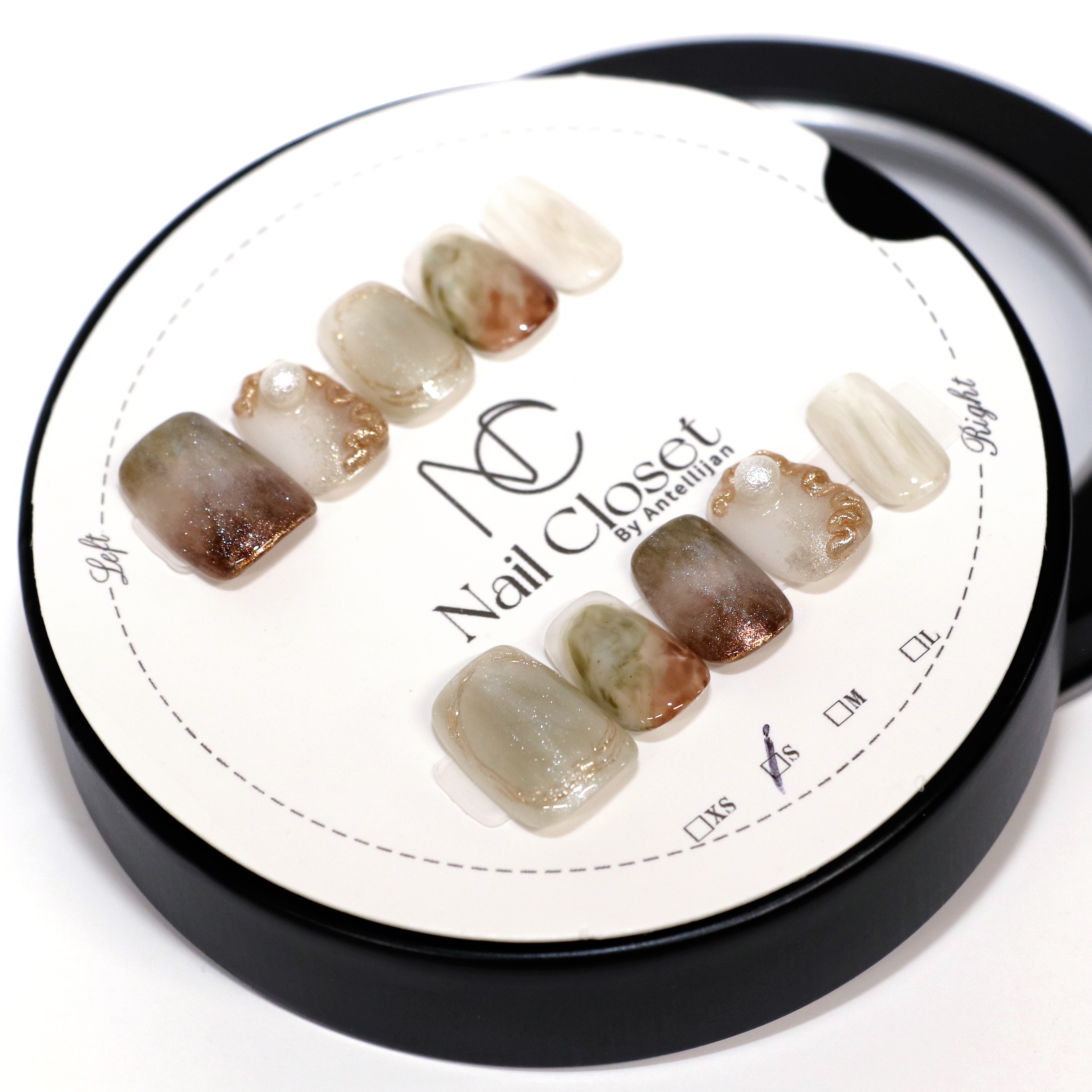 
            ネイルチップ　ショート【玉響】Lサイズ　Antellijan大宮ネイルサロンのハンドメイド　S5-L　【11100-2121】
          