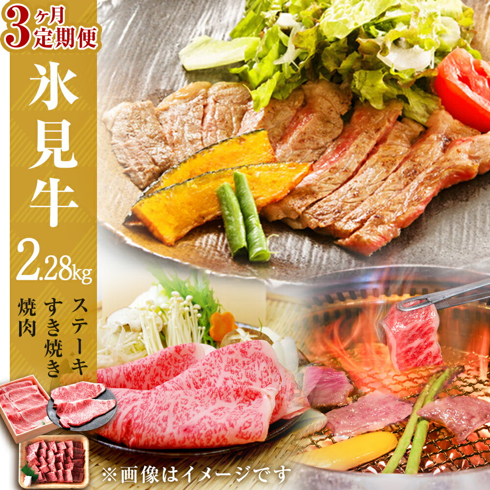 【ふるさと納税】《定期便（全3回）》極上の黒毛和牛 氷見牛ステーキ用＆すき焼き用＆焼肉用牛肉 国産 ギフト ロース サーロイン 霜降り