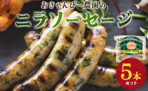 おきゃんぴー農園のニラソーセージ - ウィンナー ウインナー 惣菜 加工品 にら 韮 香味野菜 やさい 葉物 国産 おつまみ おかず 鍋 ご飯のお供 ギフト 冷凍 高知県 香南市 on-0019