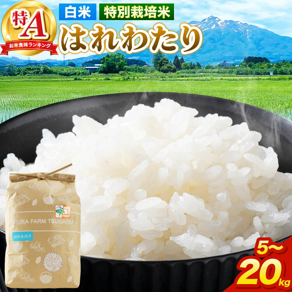 【ふるさと納税】米【特別栽培米】はれわたり 白米 【選べる 5kg〜20kg】令和7年産 特A 青森県弘前市産 [5キロ 小分け はれわたり 特別栽培米 白米 精米 ブランド米 青森県 弘前市産]
