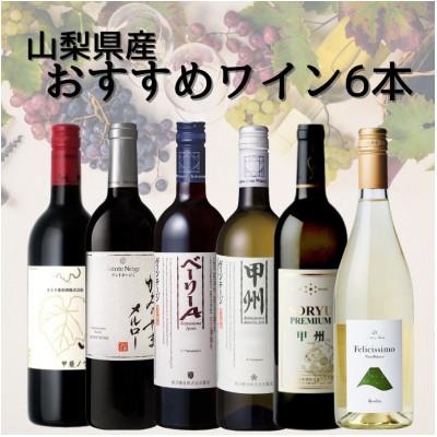 ふるさと納税 山梨県 山梨県産ワインおすすめ赤白6本セット(1)008