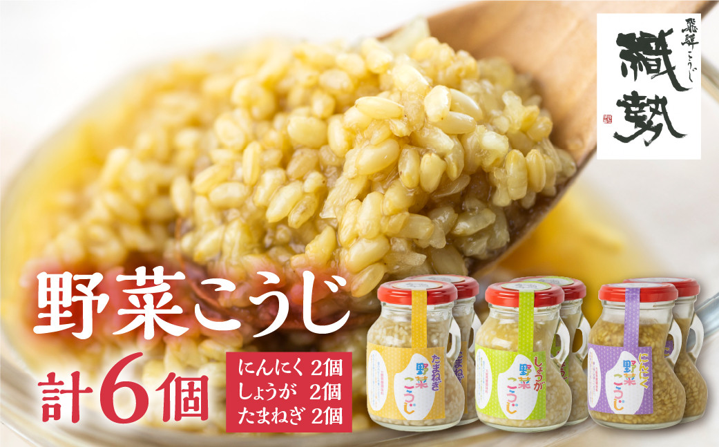 
            飛騨こうじの3種の野菜麹 しょうが・たまねぎ・にんにく各2個ずつ 計6個セット
          