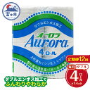 【ふるさと納税】 定期便 【全12回】 毎月お届け トイレットペーパー ダブル オーロラ 4R×1P(4個) 日用品 エコ 防災 備蓄 消耗品 生活雑貨 生活用品 紙 ペーパー 生活必需品 再生紙 富士市 [sf077-073]