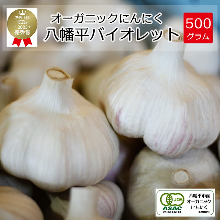 【ふるさと納税】 にんにく ニンニク 岩手県産 オーガニックにんにく 八幡平バイオレット 500g 混合サイズ（L~3L）／ ガーリック 大蒜 オーガニック 薬味 香味野菜 野菜 香辛料 薬味 料理 食材 スタミナ 産地直送 農家直送 おすすめ 岩手県 八幡平市 送料無料 すばるファーム