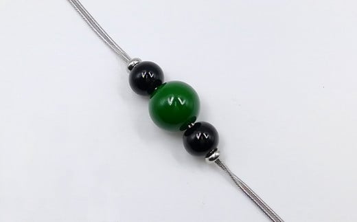 輪島うるし塗　Ｙ字ネックレス（漆塗）　スダチ（緑色）