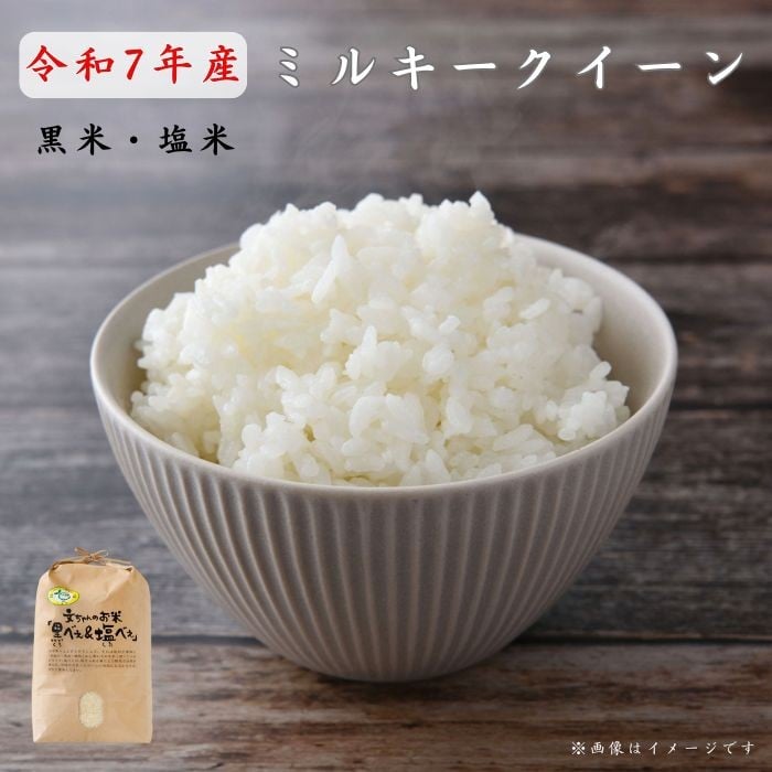 
            《 令和7年産 》黒米・塩米（ミルキークイーン）約5kg 約10kg ／ 米 お米 こめ コメ 精米 白米 新米 令和7年 ミルキークイーン 5kg 10kg 産地直送
          