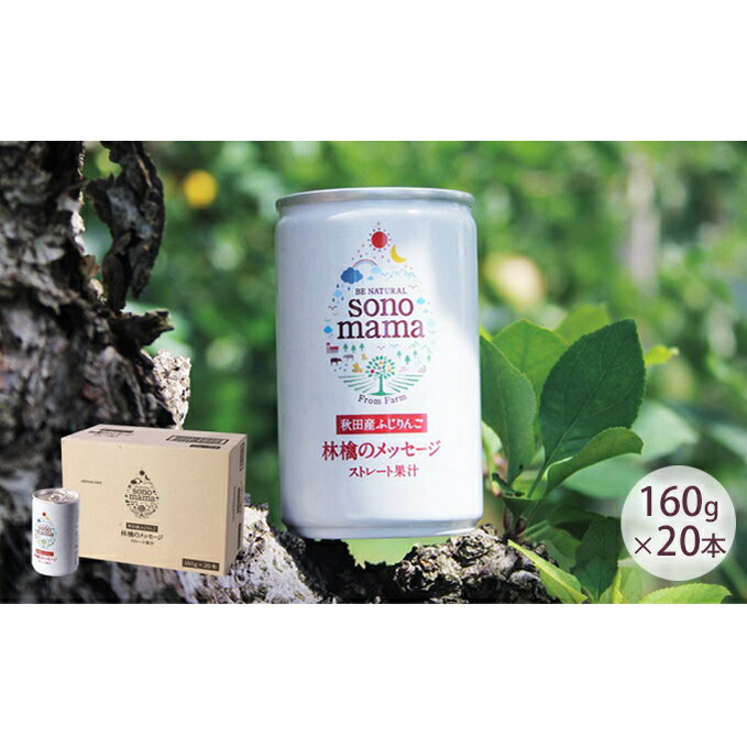 【ふるさと納税】りんごジュース「sonomama」（160g×20本）【オリジナルグラス付き】 飲料