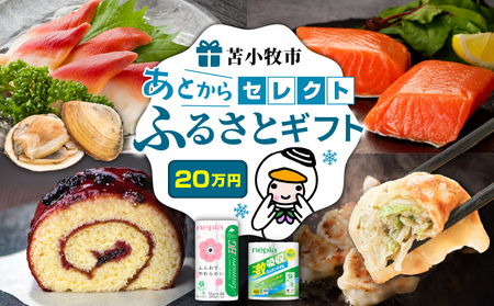 あとから セレクト 【 ふるさと ギフト 】 20万円 T000-000-12 肉 お肉 肉加工品 牛 豚 鶏 魚 お魚 魚介類 水産加工品 日用品 雑貨 惣菜 総菜 野菜 工芸品 伝統工芸品 菓子 お菓子 果物 あとから選べる 選べる 北海道 ふるさと納税 苫小牧市 おすすめ ランキング プレゼント 