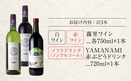 霧里ワインとワイナリーオリジナルぶどうドリンクセットB ワイン 受賞 飲み比べ ワインセット ギフト 三次市 / 広島三次ワイナリー[APAZ012]