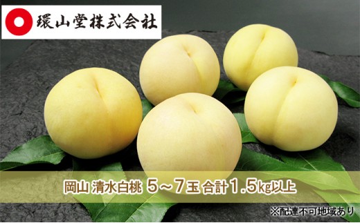 
                  [№5615-0982]桃 2026年 先行予約 岡山 清水 白桃 5～7玉 合計1.5kg以上  もも モモ 岡山県産 国産 フルーツ 果物 ギフト 環山堂
                