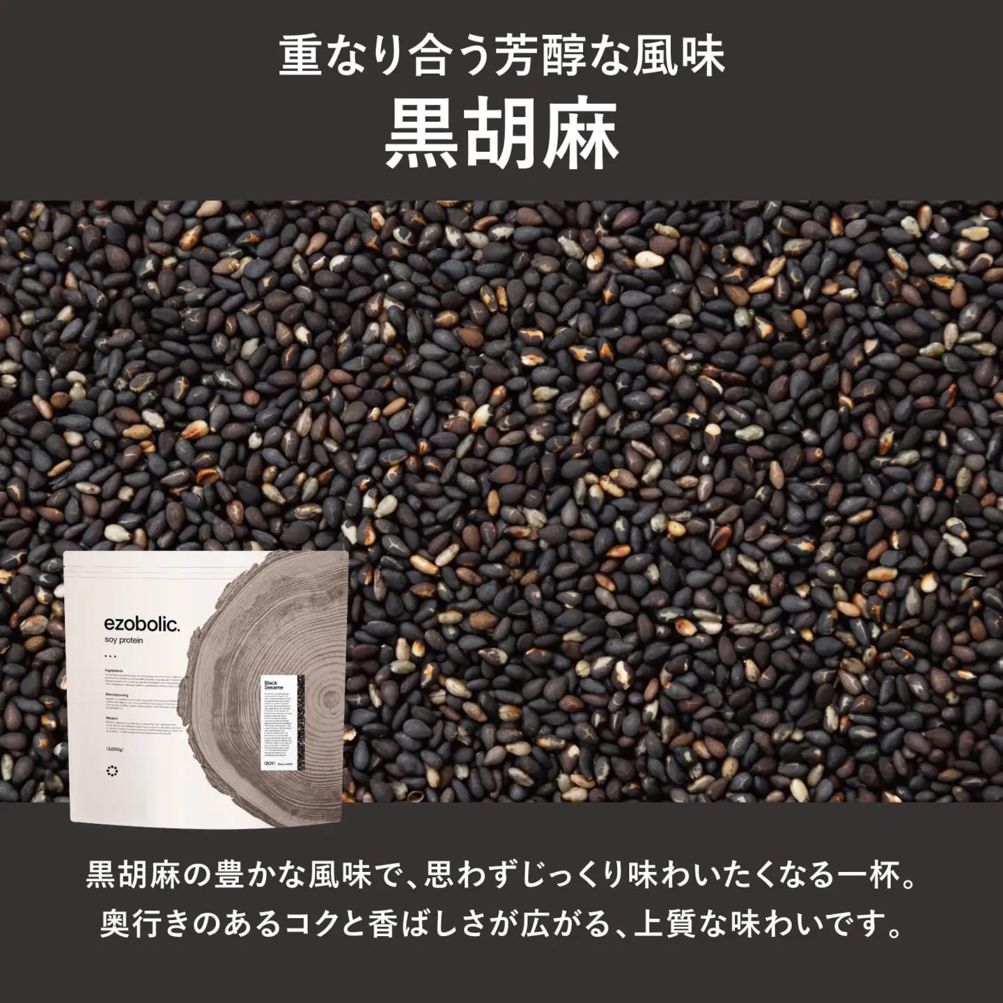 【黒ごま風味】 EZOBOLIC ソイプロテイン 3kg LG