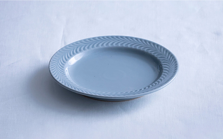 【波佐見焼】ローズマリー　リムプレートM グレー 4枚セット　食器 皿【翔芳窯】[FE585]